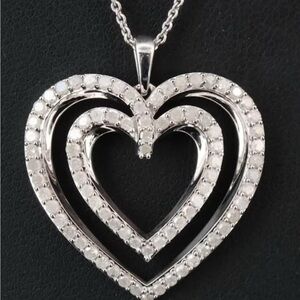Elegant Silver Heart Pendant Necklace